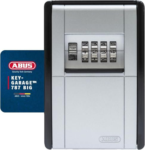 ABUS KeyGarage 787 BIG - Caja para llaves para montaje en pared - para hasta 50 llaves o pequeños objetos de valor - negro-plata