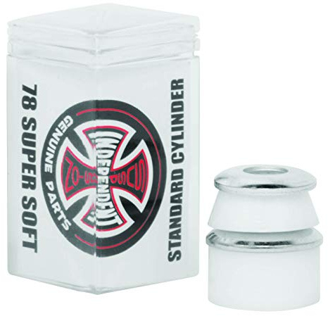 Independent Standard Cylinder Cushions White Skateboard Bushings - 2 Pair with Washers - 78a