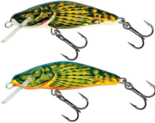 Salmo Wobbler 4,5cm 5g Set - 2 Bullhead sinkend, Forellenwobbler, Barschwobbler, Kunstköder, Schwimmwobbler, Angelköder Forellen, Barsch