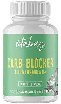 Vitabay Carb-Blocker - Ultra Formula G+ • 120 Kapseln • Natürlicher Appetitzügler • Langzeitwirkung • Mit einem Effekt von ca. 4 Stunden • Made in Germany