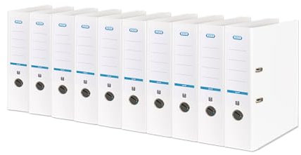 Elba Premium Akten-Ordner A4, smart Pro plus, 8 cm breit, Kunststoff Ordner, weiss, 10 Stück