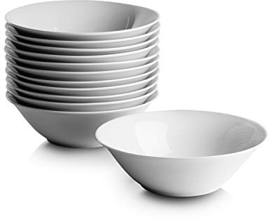 10 Strawberry Street 7 Catering Round Cereal Bowl, Set of 12 White