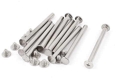 uxcell Screw Post Female 5x60mm Belt Buckle Binding Bolts Leather Fastener 10 Sets