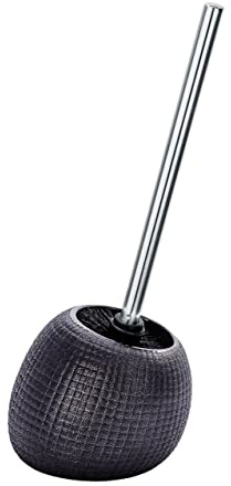 WENKO WC-Garnitur Mod. Polaris Jet Keramik Toilettenbürstenhalter mit strukturierter Oberfläche auswechselbare Bürste Ø 8 cm 15 x 34,5 x 14,5 cm Anthrazit
