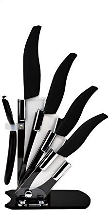 COLTELLI 6 PZ.CERAMICA C/CEPPO NERO