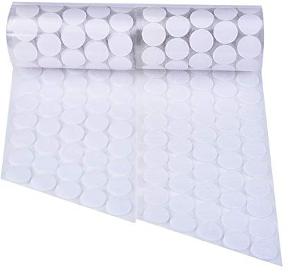500 Pièces 20 mm de Diamètre Rubans Auto-Adhésifs à Crochets Points Auto-Adhésifs Rubans à Pois Ronds avec Fixation de Colle Adhésive Collante (Blanc)