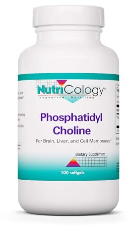 Nutricology Phosphatidyl Choline Supplement - Lecithin Capsules, Digestive Enzymes for Liver, Fat Digestion Support, Choline Supplements for Fatty Liver, 1540mg Softgels - 100 Count