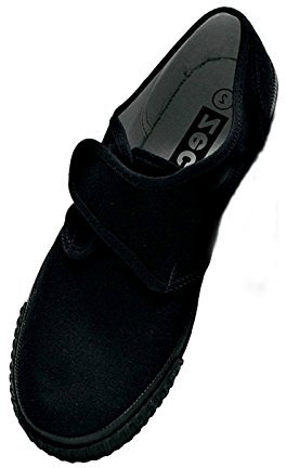 School Girls/Boys/Adults Black Velcro Plimsoles (Child Size 12)
