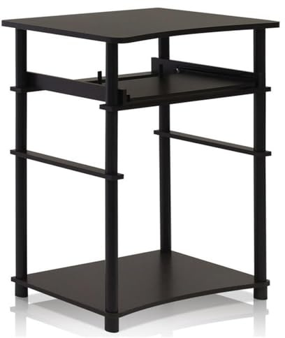 Furinno Home Laptop Notebook Computer Desk, Study Desk, Writing Desk, Espresso/Black