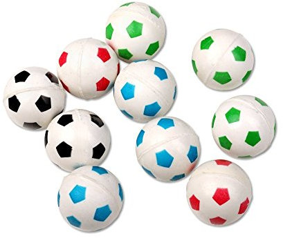 Schramm® 10 Stück Flummis Fußball Design ca. 27mm Flummi Springball Hüpfball Mitgebsel Tombola Kindergeburtstag
