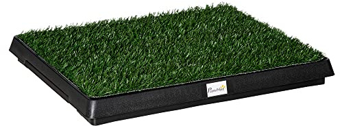PawHut Indoor Pet Dog Toilet Mat Potty Tray Training Grass Restroom with Tray and Loo Pad