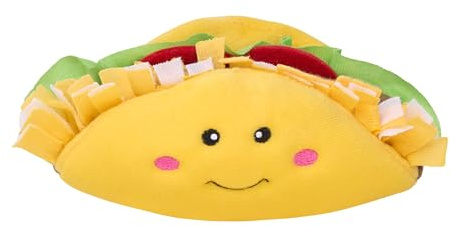 ZippyPaws NomNomz - Dog Squeaky Toys to Keep Them Busy, Funny Food Plush for Small & Medium Dogs, Cute Stuffed Puppy Toy, Pet Products, Gift for Dogs of All Breeds, Soft and Cuddly - Taco