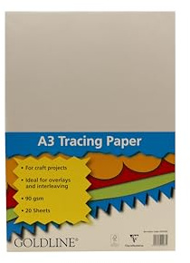 Clairefontaine - Ref GCP020Z - Goldline' Tracing Paper Pack (Pack of 20 Sheets) - A3 (297 x 420mm) in Size, 90gsm Transparent Paper - Suitable for Overlaying or Interleaving