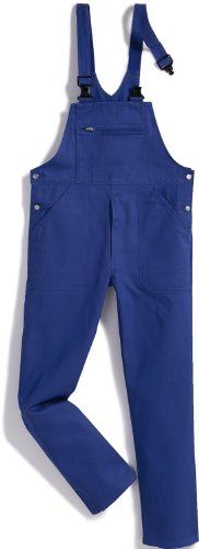 BP Workwear Basic 1413-060-13 Latzhose - Verstellbarer Bund - Kunststoff-Clip-Verschlüsse - Reine Baumwolle - Normale Passform - Größe: 52 - Farbe: königsblau