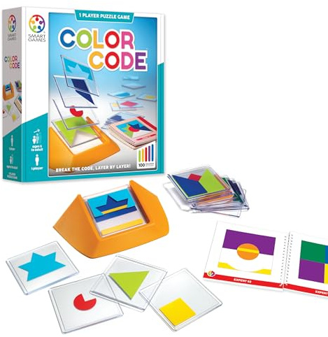 SmartGames Color Code – Transparent Layered Skill-Building Puzzle Game with 100 Challenges for Ages 5+