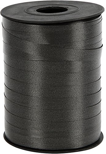 Kräuselband, B: 10 mm, schwarz, glänzend, 250m