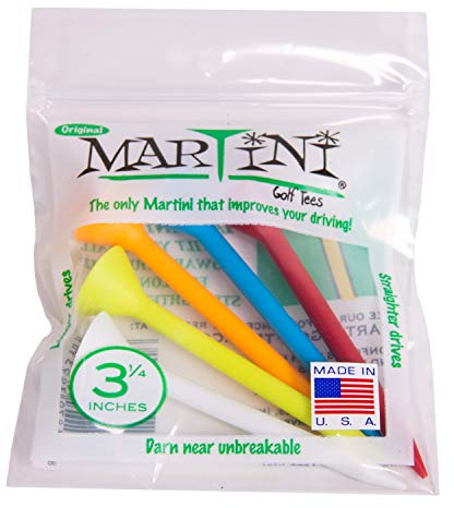 Pro Active Martini Golf 3-1/4 Tee in plastica Resistente, Confezione da 5 (Colori Assortiti)
