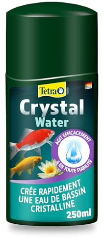 Tetra Pond CrystalWater 250 ml, Rimuove Efficacemente le Particelle di Sporcizia Sospese e Migliora la Trasparenza dell’Acqua del Laghetto