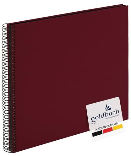 goldbuch 25994 - Album fotografico a spirale Bella Vista, 35 x 30 cm, con 40 pagine nere, album dei ricordi in lino, per foto e foto, da incollare, bordeaux