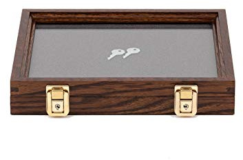 Two Timbers Small Display Case with Walnut Finish Handmade Wood Box with Glass Top, Arrowheads, Knives, Rocks, Pins, Collectibles, Collections, Medals, Military Coins 4h, Memory Box Keepsakes