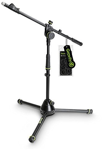 Gravity MS 4222 B - Short Microphone Stand with Folding Tripod Base and 2-Point Adjustment Telescoping Boom