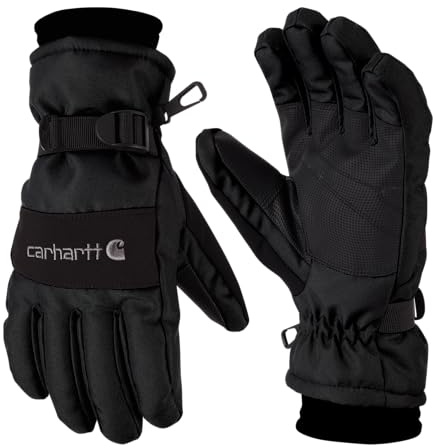 Carhartt Men's Waterproof Insulated Knit Cuff Glove, Black, Medium