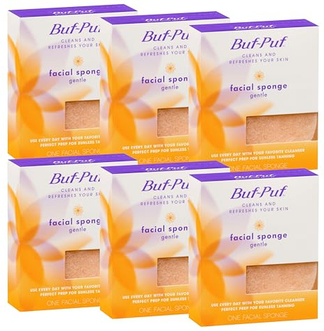 Buf-Puf Reusable All-Purpose Facial Sponge, Gentle (Pack of 6)