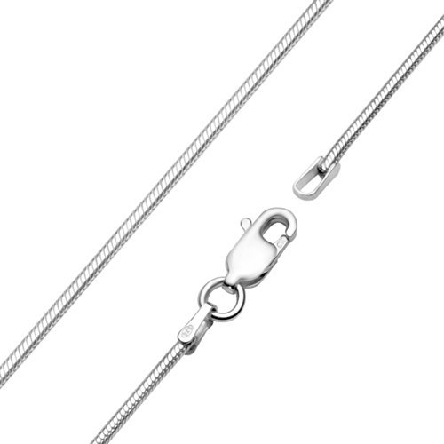 Vinani Damen Halskette 925 Silber - Schlangenkette für Frauen aus Italien hochwertig 1,2 mm aus 925 Sterling Silber S245