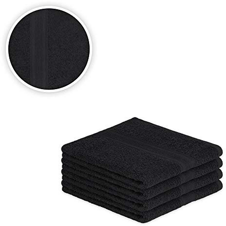 EXKLUSIV HEIMTEXTIL Handtuch Spar Set Baumwolle 500 g/m² Schwarz 4 x Handtuch 50 x 100 cm