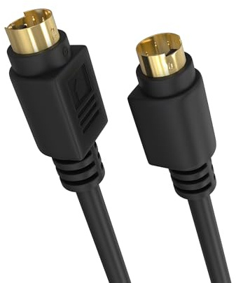 Cmple - S Video Cable 25 ft SVHS 4-PIN Video Cable Mini Din S-Video Cord for Home Theater, Camcorder, DSS Receiver, DVD Player- Black