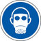 ISO Safety Label Sign - International Wear Respiratory Protection Symbol - Self Adhesive Sticker 100mm Diameter