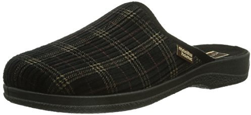 Manitu Herren Manitu Home Herren Pantolette Pantoffeln, Schwarz, 43 EU