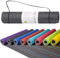 Yogamatte Gymnastikmatte Fitnessmatte; rutschfeste & schadstofffreie Pilatesmatte für Zuhause, Physio & Studio Bereich 183 x 61 x 0,5 cm aus TPE Schaumstoff + Trageschlaufe (Grau)