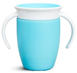 Munchkin Miracle 360 Sippy Cup | Trainer Toddler & Baby Cup | BPA Free | Non Spill |Leakproof | Baby Weaning Cup from 6+ Months | 7oz/207ml| Blue