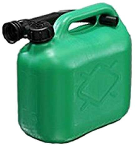 Fastcar Opticare® 5 Litre Green Plastic Petrol Jerry Can Container For Storage Fuel Diesel Oil Container Can Canister With Flexible Pouring Spout Strong Robust 5L