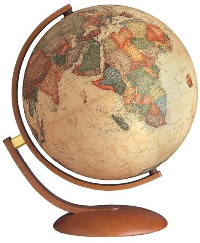 Nova Rico 0337OPANITLLL0V4 - Globo Mappamondo Luminoso Stile Antico Optimus, 37 cm