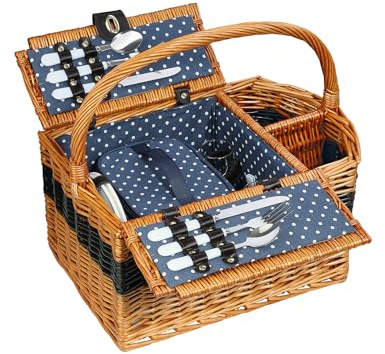 Cilio 156621 picknickkorg Cernobbio – fullvide – konstläder – utrustad 44 x 30 x 22 cm brun M