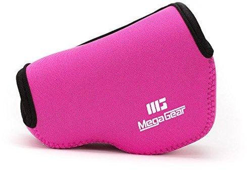 MegaGear MG073 Ultraleichte Kameratasche aus Neopren kompatibel mit Sony Alpha A5100, A5000 with 16-50mm Lens, NEX-5T, NEX-3N, NEX-5R - Rosa