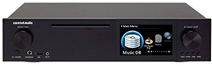 CocktailAudio x40 All-in-One HD - Serveur de diffusion tout-en-un (diffuseur réseau / client de streaming, copieur de CD, DAC) noir, 2TB 2,5