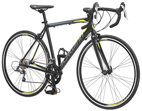 Schwinn Phocus 1600 Drop Bar Adult Road Bike, Mens and Womens, 16-Speed Drivetrain, 53cm/Large Aluminum Step-Over Frame, Carbon Fiber Fork, 700c Wheels, Black