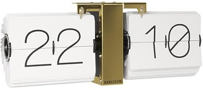 Karlsson Flip Clock No Case - Weiß - 36x8,5x14cm - Rechteck - Stahl - Wanduhr Modern Wohnzimmer - Wanduhren