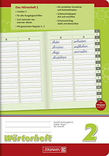 BRUNNEN Wörterheft | A5, Lineatur 2, 28 Blatt, grün