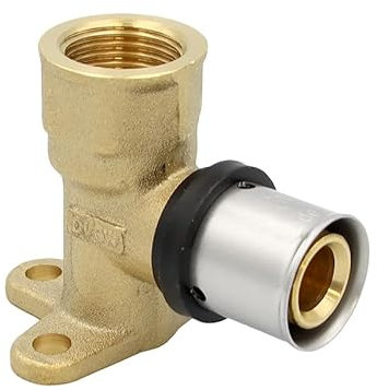 Pipetec Pressfitting Wandwinkel 20x2 1/2 Zoll IG 52mm Wandscheibe TH Kontur Verbundrohr, DVGW, TH-Profil