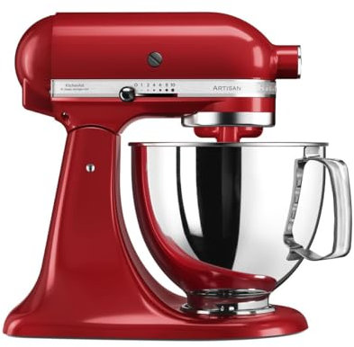 Kitchenaid Planetaria I Artisan I Robot da Cucina con Testa Inclinabile e 3 Accessori I 4.8 Litri, Rosso Impero
