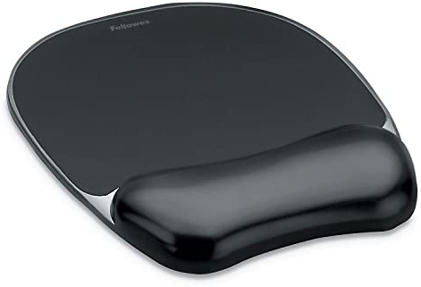 Fellowes Tapis de Souris Repose Poignet Crystal Gel, Tapis de Souris Ergonomique, en Gel Transparent Noir