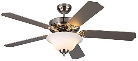 Monte Carlo 5HM52BSND Traditional 52`` Ceiling Fan from Homeowner Max Plus Collection in Pwt, Nckl, B/S, Slvr. Finish, 18.70 inches, Brushed Steel