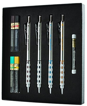 Pentel Arts GraphGear 1000 Mechanical Pencil Premium Gift Set with Refill Leads & Erasers (PG1000BXSET)
