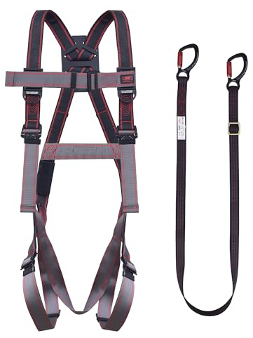 JSP PIONEER IPAF Work Positioning Restraint Kit - Black - One Size - Height Safety - Harness & Lanyard - Working at Height - EN 361 & EN 358