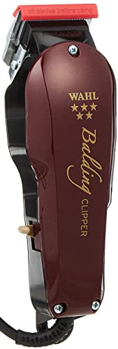 Wahl Balding Clipper - Cortapelo (cable de 2.4 m, 0.2-0.4 mm), color rojo oscuro