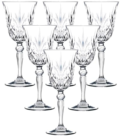 Lorren Home Trends Melodia Crystal Wine Glass Set of 6